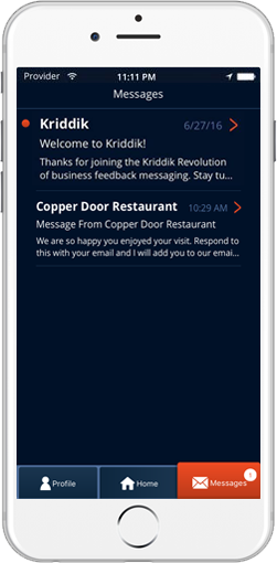 Speak Directly to the Business from the Kriddik Mobile App