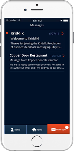 Speak Directly to the Business from the Kriddik Mobile App Speak Directly to the Business from the Kriddik Mobile App